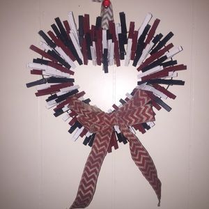 RUSTIC ARIZONA CARDINALS 12” CLOTHESPIN WREATH!!